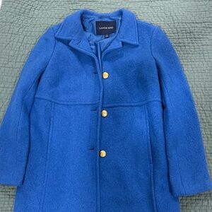 Lands' End womans Vibrant Blue Pea Coat size 6